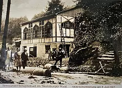 Eher unbekannt ist ein Foto der Waldgastst&auml;tte Schopketal nach einem Unwetter und einer &Uuml;berschwemmung im Jahre 1927. - &copy; Repro: Horst Biere