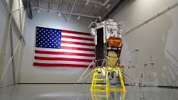 Der Lander Nova-C der Firma Intuitive Machines f&uuml;r die erste kommerzielle Mondmission. - &copy; Nick Rios/Intuitive Machines/dpa