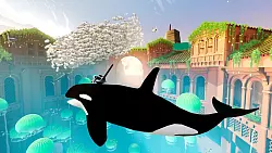 Auf einem Orca durch die Lüfte reiten? In der Welt von «Sword of the Sea» ganz normal. - © Giant Squid Studios/dpa-tmn