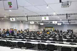 Das tempor&auml;re Gerichtsgeb&auml;ude des Landgerichtes Magdeburg. - &copy; Jan Woitas/dpa