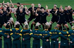 Die «All Blacks» performen vor jedem Spiel einen Haka. (Archivbild) - © Nic Bothma/dpa
