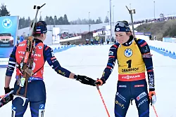 Braisaz-Bouchet (r) und Simon beschr&auml;nken ihren Kontakt auf das N&ouml;tigste. (Archivbild) - &copy; Martin Schutt/dpa