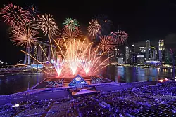 Singapur feiert traditionell mit einem gro&szlig;en Feuerwerk an der Marina Bay. (Archivbild) - &copy; Then Chih Wey/XinHua/dpa