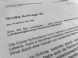 500 Fragen zur Corona-Pandemie: Die AfD-Opposition verlangt einen selbstkritischen Rückblick der nordrhein-westfälischen Landesregierung. (Archivbild) - © Oliver Auster/dpa