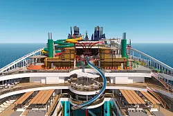 Gut 81 Meter lang: Die «MSC World Asia» soll mit der längsten Trockenrutsche auf See ausgestattet sein. - © MSC Cruises/dpa-tmn