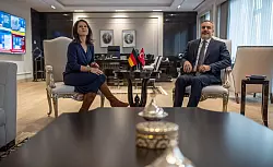 Baerbock spricht in Ankara &uuml;ber die Lage in Syrien. - &copy; Michael Kappeler/dpa