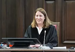 Die Vorsitzende Richterin im Block-Prozess, Isabel Hildebrandt, hat bekannt gegeben, dass inzwischen eine weitere Beschuldigte aus Israel bei der Staatsanwaltschaft ausgesagt hat. - &copy; Marcus Brandt/dpa-Pool/dpa