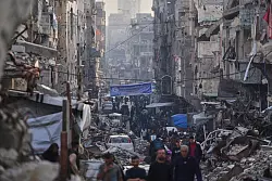 Die Vermittlerstaaten bemühen sich um eine neue Waffenruhe im zerstörten Gazastreifen. (Archivbild) - © Jehad Alshrafi/AP/dpa