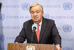 UN-Generalsekret&auml;r Ant&oacute;nio Guterres hat sich &laquo;tief alarmiert&raquo; &uuml;ber die Entscheidung der israelischen Regierung gezeigt, die Kontrolle &uuml;ber Gaza-Stadt zu &uuml;bernehmen. - &copy; Bianca Otero/ZUMA Press Wire/dpa