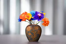 Blüten aus Krepppapier halten ewig - dieser Blumenstrauß bereitet also nicht nur am Muttertag Freude. - © Zacharie Scheurer/dpa-tmn
