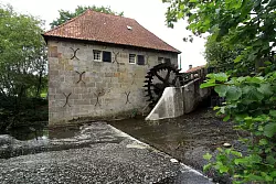 Die Wassermühle Mallum in Eibergen steht seit 1748 am Flüsschen Berkel - und ist heute ein Museum. Mehl wird aber auch noch produziert. - © Bernd F. Meier/dpa-tmn