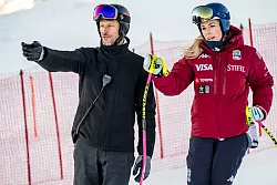 Ein Dream Team? Lindsey Vonn wird von Ex-Abfahrtsstar Aksel Lund Svindal trainiert. - &copy; Jean-Christophe Bott/KEYSTONE/dpa