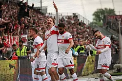 Und doch noch Tor-Held: Nick Woltemade vom VfB Stuttgart. - © Christian Charisius/dpa