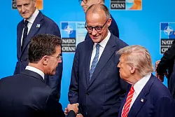 Mark Rutte versteht sich mit US-Pr&auml;sident Donald Trump, aber auch mit Kanzler Friedrich Merz. (Archivbild) - &copy; Kay Nietfeld/dpa