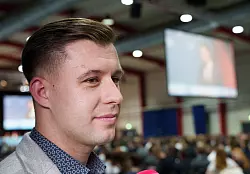 Trat schon als 17-Jähriger in die AfD ein: Jean-Pascal Hohm (28) ist Chef der Generation Deutschland. - © Andreas Arnold/dpa