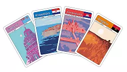 Ein Geografie-Quiz, in dem es um mehr als Geografie geht, etwa Fragen wie: Wo gibt es viele Vulkane? Aus welchen Ländern kamen die Passagiere der Titanic? - © Asmodee/dpa-tmn