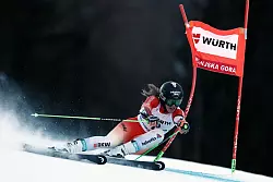 Camille Rast gewinnt in Kranjska Gora. - &copy; Gabriele Facciotti/AP/dpa
