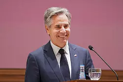 Blinken sieht &laquo;gute Fortschritte&raquo; in den Verhandlungen &uuml;ber eine Waffenruhe zwischen Israel und der Hisbollah. (Archivbild) - &copy; Nathan Howard/Pool Reuters/dpa