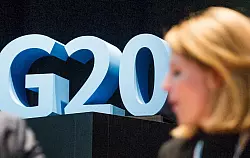 Schwellenländer wie Südafrika, Brasilien oder Indien wollen aber vor allem über Themen wie den Umbau globaler Institutionen, die Anpassung an den Klimawandel und gerechtere wirtschaftliche Entwicklung sprechen. (Archivbild) - © picture alliance / Christina Sabrowsky/dpa