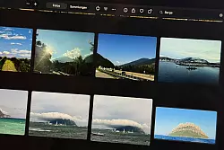 Alle Berge anzeigen? Einfach «Berge» ins Suchfeld schreiben. Die Fotos-App findet dann schon die meisten Bilder mit Bergen drauf und man kann mit Verschlagwortung oder Titeln beginnen. - © Till Simon Nagel/dpa-tmn