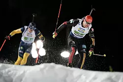 Danilo Riethmüller belegte mit der Männer-Staffel Platz vier. - © Björn Larsson Rosvall/TT News Agency/AP/dpa