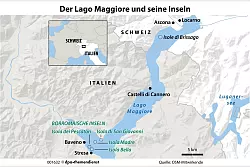 Die Eilande des Alpensees versprühen vielschichtige Exotik. Zu Besuch in Palästen und Gärten mit altehrwürdigem Flair. - © dpa-Infografik/dpa-tmn