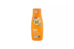 Zuverlässiger Schutz bestätigt: Die Sonnencreme.«Sundance Sonnenmilch, 50» von Dm schneidet mit „sehr gut“ ab. - © ÖKO-TEST Verlag GmbH & Co. KG/dpa-tmn