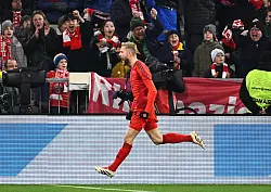 Mit sehenswertem Tor: Konrad Laimer. - © Tom Weller/dpa