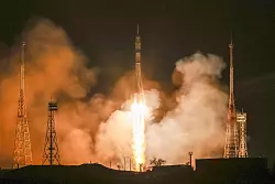 Die Sojus MS-23-Kapsel macht sich auf zu einer &laquo;Rettungsmission&raquo;. - &copy; Ivan Timoshenko/Roscosmos State Space Corporation/AP/dpa