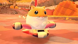 Niedlicher Turbo-Nager: Spielfigur Rick sieht aus wie ein kugeliger Hamster mit rosa Patschefüßen. - © Nintendo/dpa-tmn