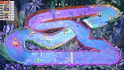 Virtuelle Kartbahn von oben: Die Top-Ride-Strecke «Crystal» bietet viele enge Kurven. - © Nintendo/dpa-tmn