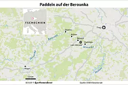 Das ländliche Tschechien offenbart sich unweit von Prag - während einer Kanutour auf der Berounka in Mittelböhmen. - © dpa-infografik/dpa-tmn