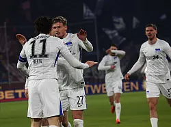 Guter Auftritt von Hertha BSC in Düsseldorf. - © Roland Weihrauch/dpa