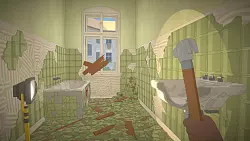 Interaktiver Part in &laquo;The Berlin Apartment&raquo;; &laquo;Badentkachelung&raquo; mit Hammer. - &copy; -/btf Gmbh bildundtonfabrik/dpa-tmn