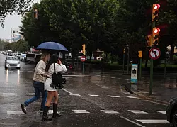 Warnstufe Gelb galt auf Mallorca noch bis 18 Uhr. - © Clara Margais/dpa