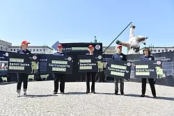 Die Aktivisten bezeichnen manche Tiertransporte als «Horrorfahrten». - © Paul Zinken/dpa