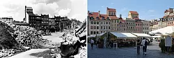 Bürgerhäuser in der Altstadt: Sie wurden im Warschauer Aufstand gegen die nationalsozialistische Besatzung 1944 stark beschädigt und nach dem Zweiten Weltkrieg originalgetreu wieder aufgebaut. - © Friedemann Kohler/dpa/dpa-tmn