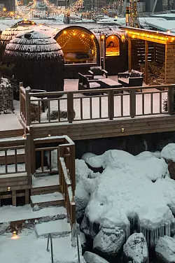 Abgeh&auml;rtet in den Tag starten? Im Iglupark von Tallinn werden die Saunen schon morgens aufgeheizt. - &copy; Iglupark Tallinn/dpa-tmn