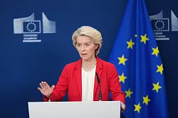 EU-Kommissionspr&auml;sidentin Ursula von der Leyen hatte X zuletzt deutlich kritisiert und auch mit Sanktionen gedroht. (Archivbild) - &copy; Virginia Mayo/AP/dpa