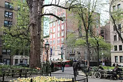 Blick vom gleichnamigen Platz auf das Washington Square Hotel. - &copy; Christina Horsten/dpa
