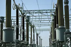 Das Umspannwerk Heide/West. Die rund 140 Kilometer lange Westk&uuml;stenleitung von der deutsch-d&auml;nischen Grenze bis Brunsb&uuml;ttel steht vor dem Betriebsstart. - &copy; Christian Charisius/dpa