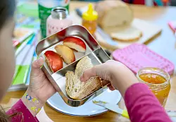 Kinder mit wählerischem Essverhalten aßen laut der Studie eher Fleisch, Fisch und Obst, wenn dieses in der Schulkantine auf dem Teller kam. (Symbolbild) - © Hendrik Schmidt/dpa