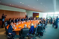 Tagung des Bundeskabinetts - an diesem Mittwoch soll es unter anderem um den Wohnungsbau in Deutschland gehen. (Archivbild) - © Michael Kappeler/dpa