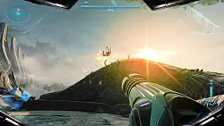 Ja, in &laquo;Metroid Prime 4: Beyond&raquo; wird viel geballert. Es kommen aber auch diverse R&auml;tsel hinzu, die mit Logik oder Geschicklichkeit gel&ouml;st werden m&uuml;ssen. - &copy; Nintendo/dpa-tmn