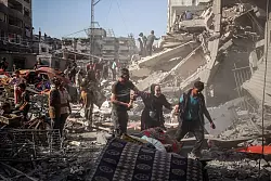 In der Stadt Gaza starben Berichten zufolge 14 Menschen einer Familie. - &copy; Abed Rahim Khatib/dpa