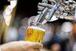 Der Bierabsatz in Deutschland geht zurück. (Archivbild) - © Daniel Karmann/dpa