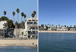 Gaaaanz nah ran: Der 8x-Zoom beim iPhone 17 Pro (links) gibt den Freiraum, ein weit entferntes Motiv hervorzuheben. Rechts: Und so sieht man das Ufer von derselben Position mit dem Standard-Weitwinkel-Objektiv. - © Andrej Sokolow/dpa/dpa-tmn