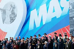 Am Tag des Sieges ist die Milit&auml;rparade auf dem Roten Platz in Moskau der traditionelle H&ouml;hepunkt, wie hier im Jahr 2023. - &copy; Gavriil Grigorov/Pool Sputnik Kremlin/AP/dpa