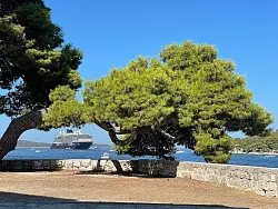 Die «Explora I» hat vor dem kroatischen Hvar geankert. - © Bernhard Krieger/dpa-tmn
