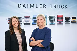 Sie wollen Daimler Truck profitabler machen: Chefin Karin Radstr&ouml;m (rechts) und Finanzvorst&auml;ndin Eva Scherer (links). (Archivbild) - &copy; Bernd Wei&szlig;brod/dpa